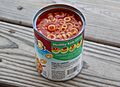 Opened can of SpaghettiOs