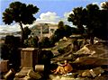Poussin - Paysage avec saint Jean à Patmos - Chicago Art Institute