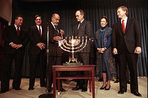 President Bush and Vice President and Mrs. Quayle Participate in a Hanukkah Celebration