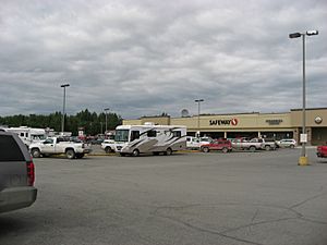 RV in a supermarket parking lot, Kenai Peninsula, Alaska 2010