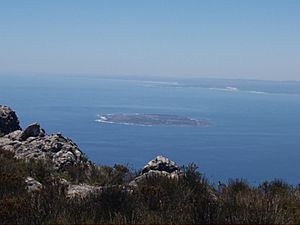 Robben island from table mountain