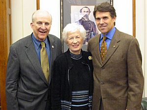 Sam and Shirley Johnson with Rick Perry