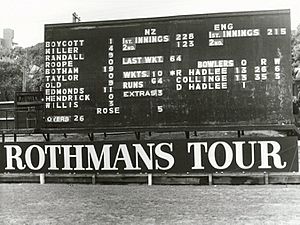 Scoreboard - NZ v England, Wellington, February 1978