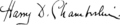 Signature of Harry Dwight Chamberlin (1887–1944)
