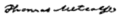 Signature of Thomas Metcalfe