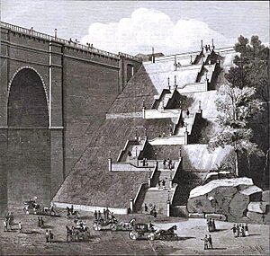 Stone steps at High Bridge, New York City (1886)