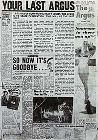 The Argus' final issue