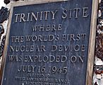 Trinity site plaque