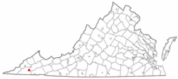 Location of Nickelsville, Virginia