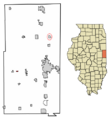 Vermilion County Illinois Incorporated and Unincorporated areas Muncie Highlighted
