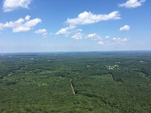View east from summit of Crowders Mountain in Crowders Mountain State Park