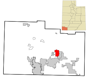 Location within Washington County and  Utah