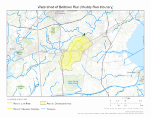Watershed of Belltown Run (Muddy Run tributary)
