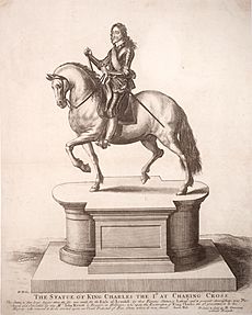 Wenceslas Hollar - Equestrian statue of Charles I (State 6)