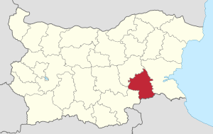 Location of Yambol Province in Bulgaria