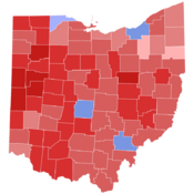 2016 United States Senate election in Ohio results map by county