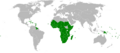African, Caribbean and Pacific Group of States member nations map