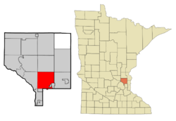 Location of the city of Blainewithin Anoka County, Minnesota