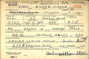 Arbee William Stidham WWII Draft Card