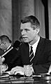 Attorney General Robert Kennedy testifying before a Senate subcommittee hearing on crime