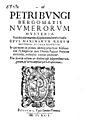 Bongo, Pietro – Numerorum mysteria, 1591 – BEIC 58079