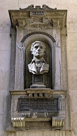 Charles Lamb memorial, Giltspur Street, City of London (cropped)