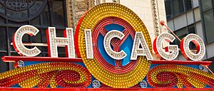Chicago Theatre sign Close up
