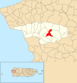 Location of Cidra within the municipality of Añasco shown in red