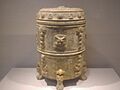 Covered and footed earthenware vessel, Northern Qi Dynasty