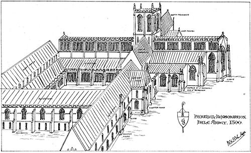 Dale Abbey partial restoration drawing 1880