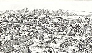 Drawing of Benin City made by an English officer 1897