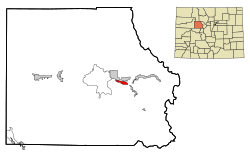 Location of Eagle-Vail in Eagle County, Colorado.