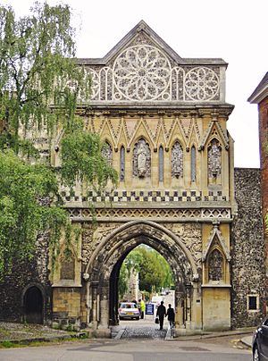 Ethelbert Gate from Tombland, Norwich, UK