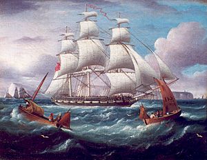 HMS Caroline off Shakespeare Head, by Thomas Buttersworth.jpg