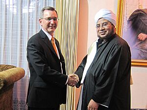 Habib munzir with us ambassador Scot Marciel