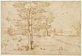 Hans Bol - Landscape with trees and a watermill
