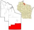 Iron County Wisconsin incorporated and unincorporated areas Sherman highlighted