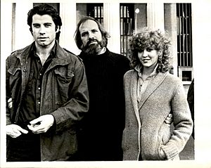 John Travolta, Brian De Palma, and Nancy Allen (1981)