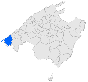 Andratx shown within Mallorca