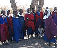 Maasai women and children