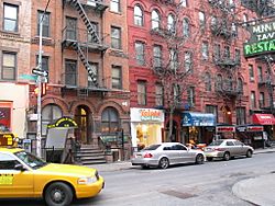Macdougal Street and Minetta Lane street scene NYC