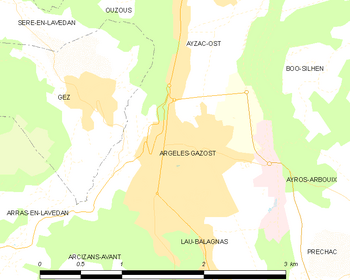 Map of the commune de Argelès-Gazost