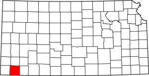 Map of Kansas highlighting Stevens County