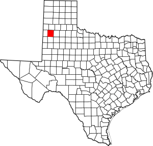 Map of Texas highlighting Lamb County