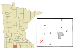 Location of Dunnell, Minnesota