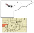 Mesa County Colorado Incorporated and Unincorporated areas Fruita Highlighted 0828745