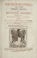Micrographia title page