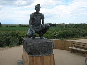 Miners Statue near the roundabout on the A258 (geograph 2410793)