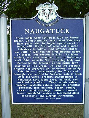 Naugatuck town history sign 1