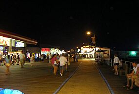 North Wildwood boardwalk night looking north